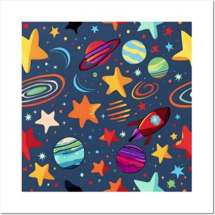 Space View -Stars In Space Pattern Posters and Art